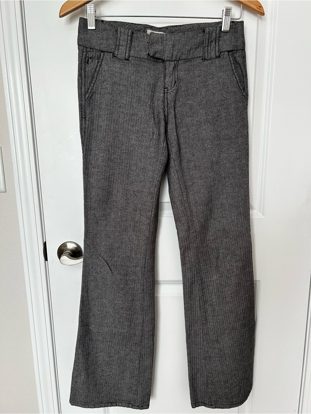 Heritage 1981 Womenβs Black and White Tweed Bootcut Jeans Size 25